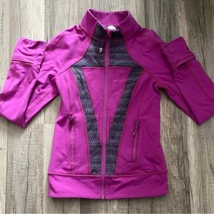 Girls Ivivva by Lululemon Pink Zip up Jacket Sz 7 EUC